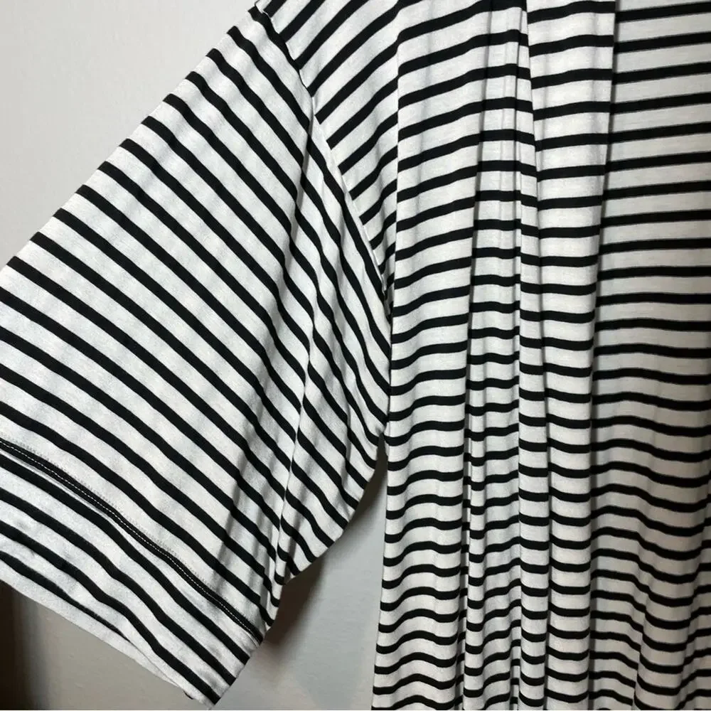 Maison Du Soir Revolve Striped Short Sleeve Duster Robe Swim Cover Small